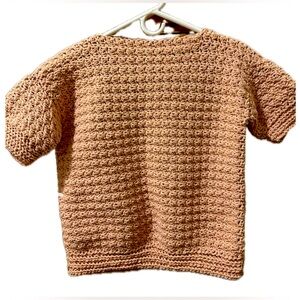 Classic Crewneck Handmade 💯 %Cotton Crochet Sweater - Soft Pink